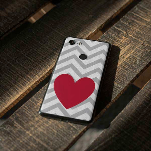 Chevron Heart Google Pixel 3 XL Skin